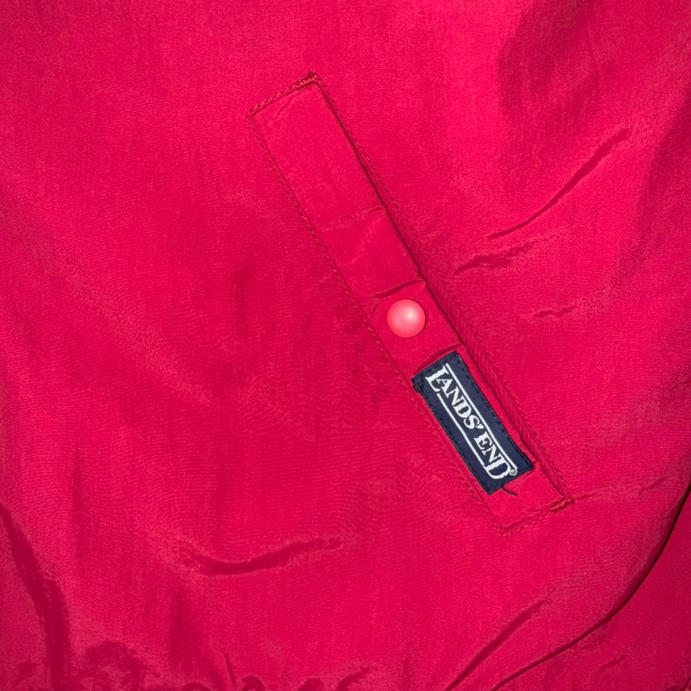 Men's Lands' End Squall Jacket Fleece XL 46-48 Red Blue Nylon USA Vintage - Picture 4 of 9